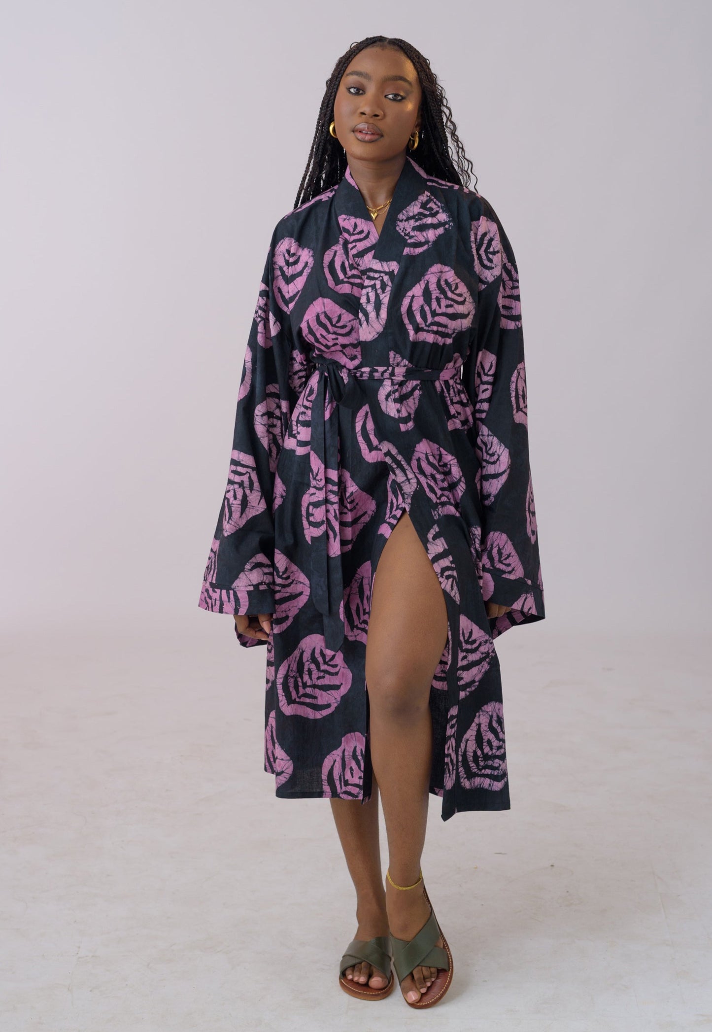 PURPLE ANIMAL COTTON ROBE
