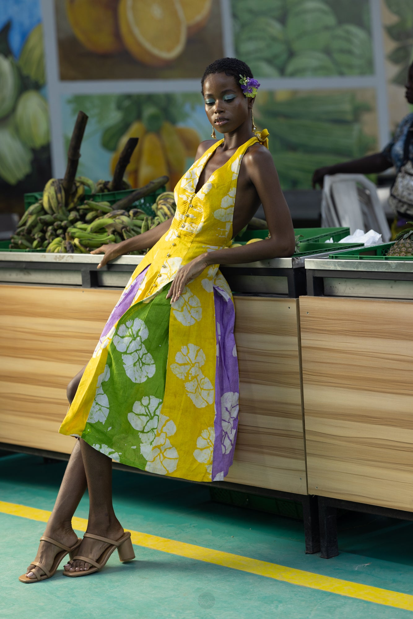 HIBISCUS MADEMOISELLE LINEN DRESS