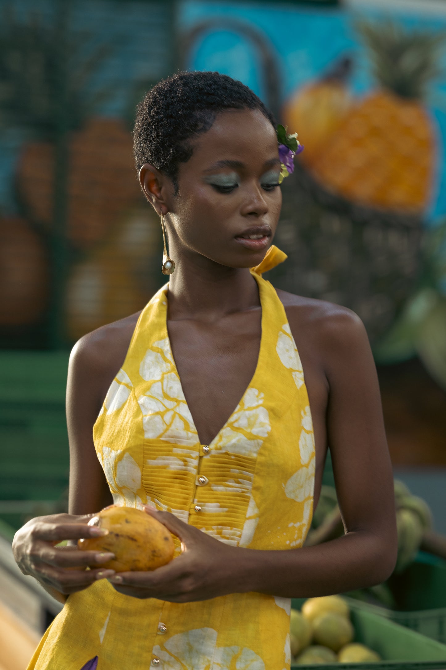 HIBISCUS MADEMOISELLE LINEN DRESS