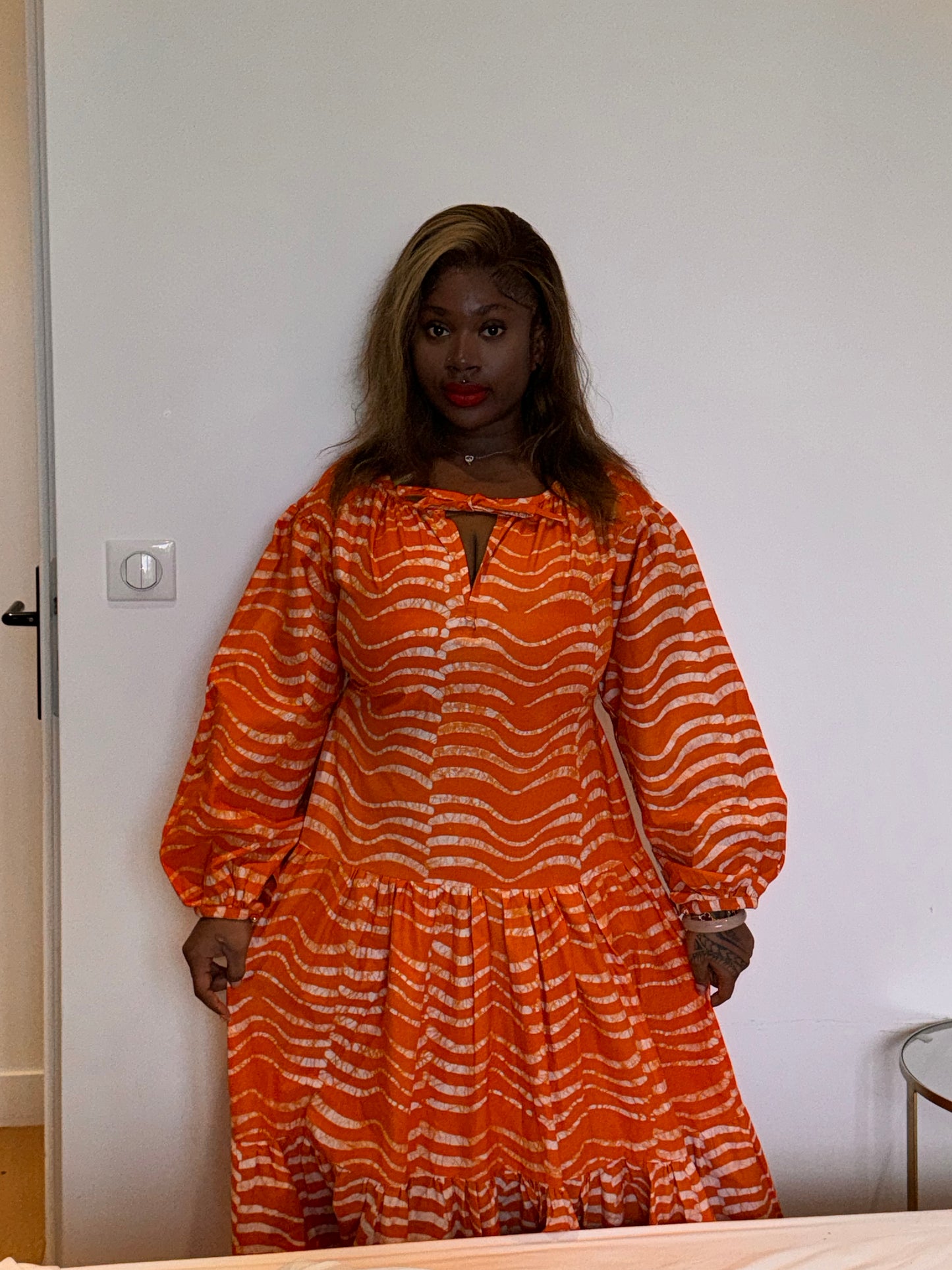 Orange Tiered Dress